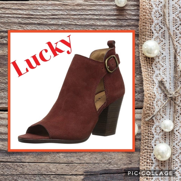 Lucky OONA Open Toe Booties Size